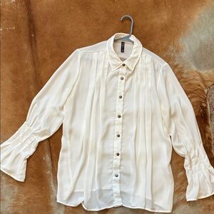 Elegant Cream Button-Down Blouse